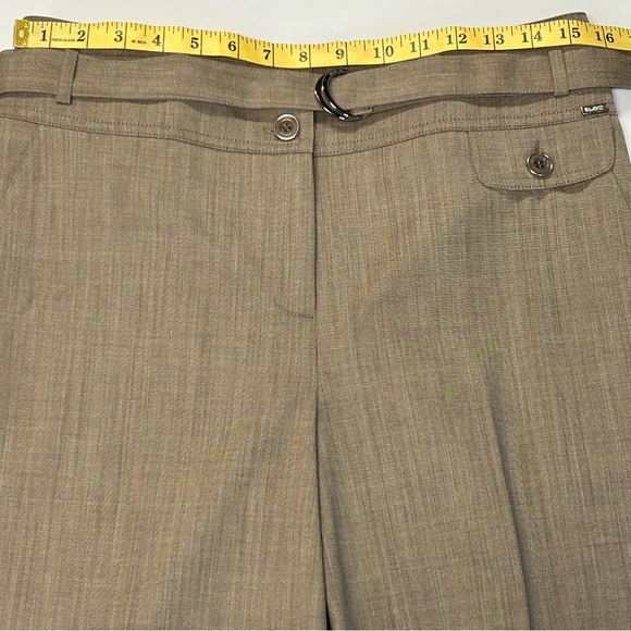 St John Womens 2 Piece Set Jacket Size S Pant Sz 8 Stretchy Wool Taupe Luxe - Picture 12 of 16
